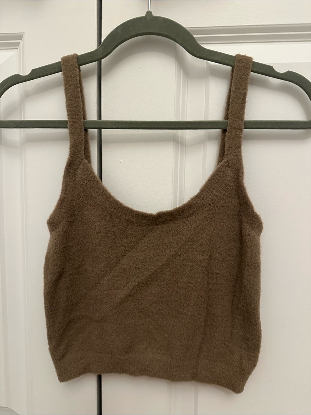 Aritzia Wilfred Brown Fuzzy Knit Tank
